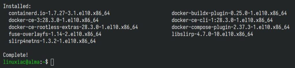 Install Docker on AlmaLinux 10.