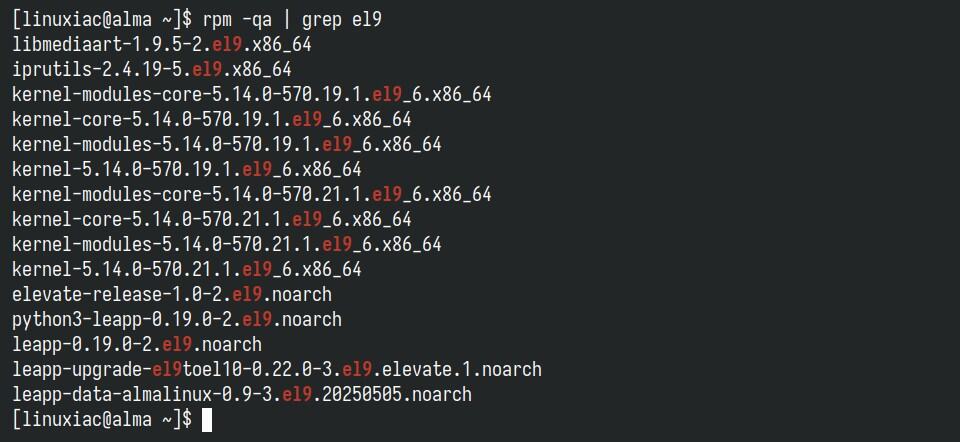 Packages leftover from AlmaLinux 9.