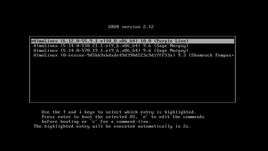 GRUB bootloader.
