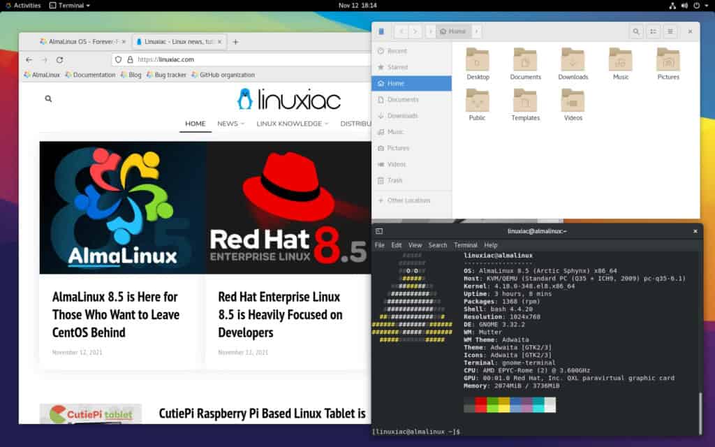 AlmaLinux 8.5 Desktop