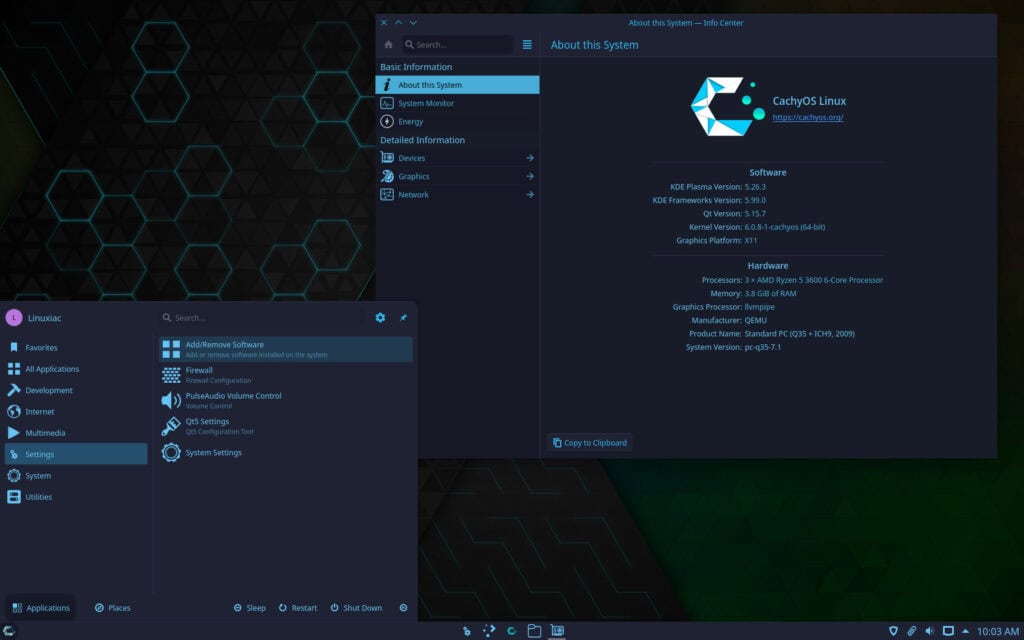 CachyOS Linux KDE Plasma Desktop
