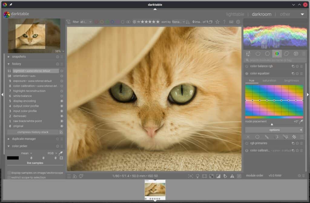 Darktable 5.2.1 RAW Photo Editing Tool