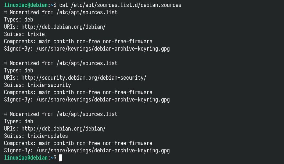 APT configuration files in deb822 format.