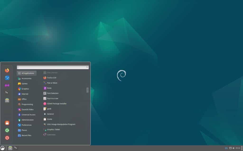 Cinnamon 5.6 desktop environment on Debian 12.