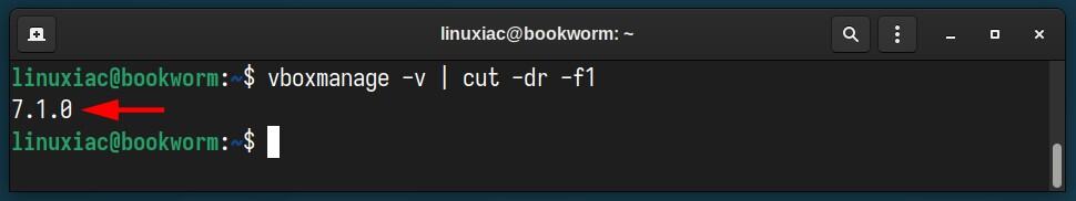 Check the installed VirtualBox version.