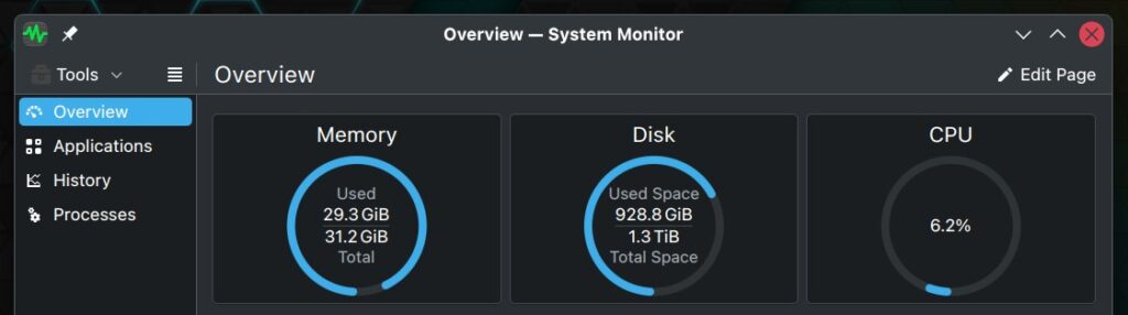 Linux system with highly utilized system memory.