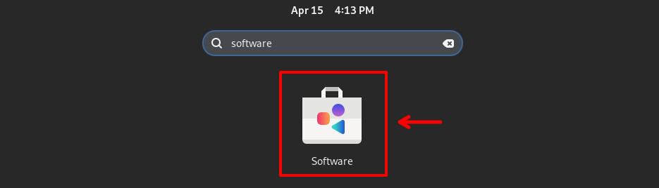 Start the Software app on Fedora.