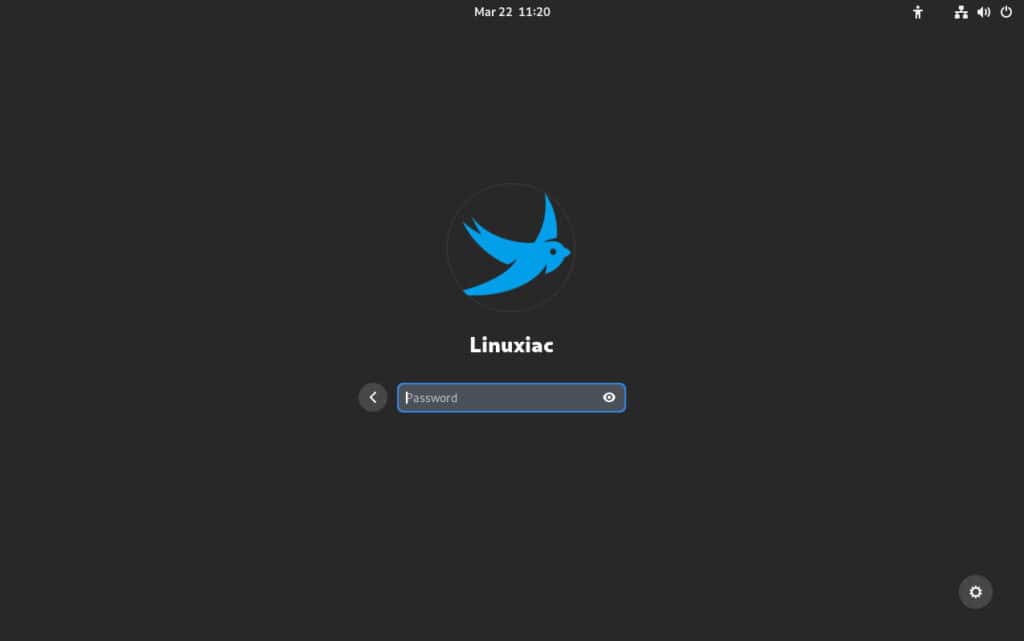 Login screen.