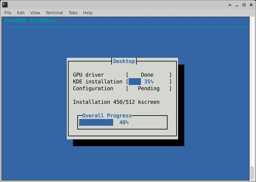 KDE installer dialogs on FreeBSD