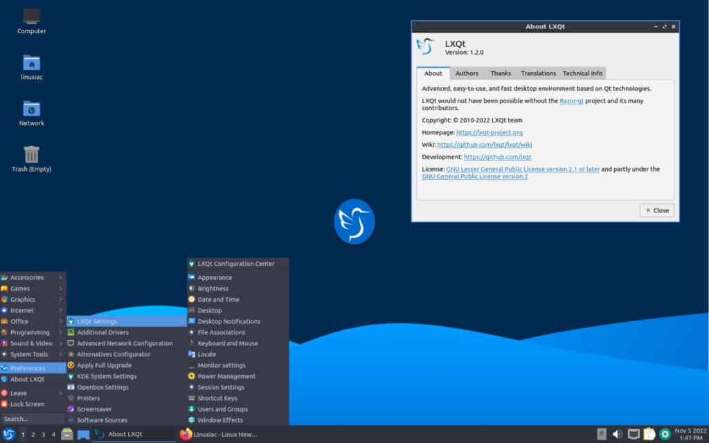 LXQt 1.2.0 Lightweight Desktop Environment