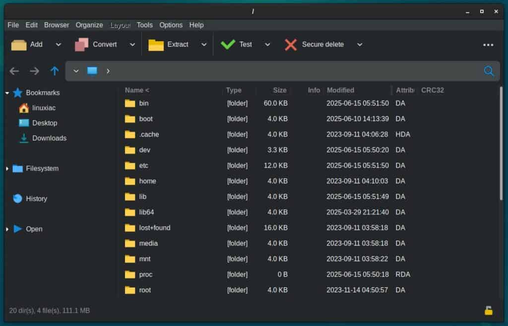 PeaZip 10.5 open-source file archiver.