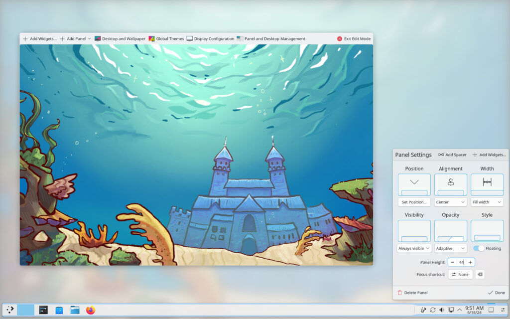 Plasma 6.1 desktop customization