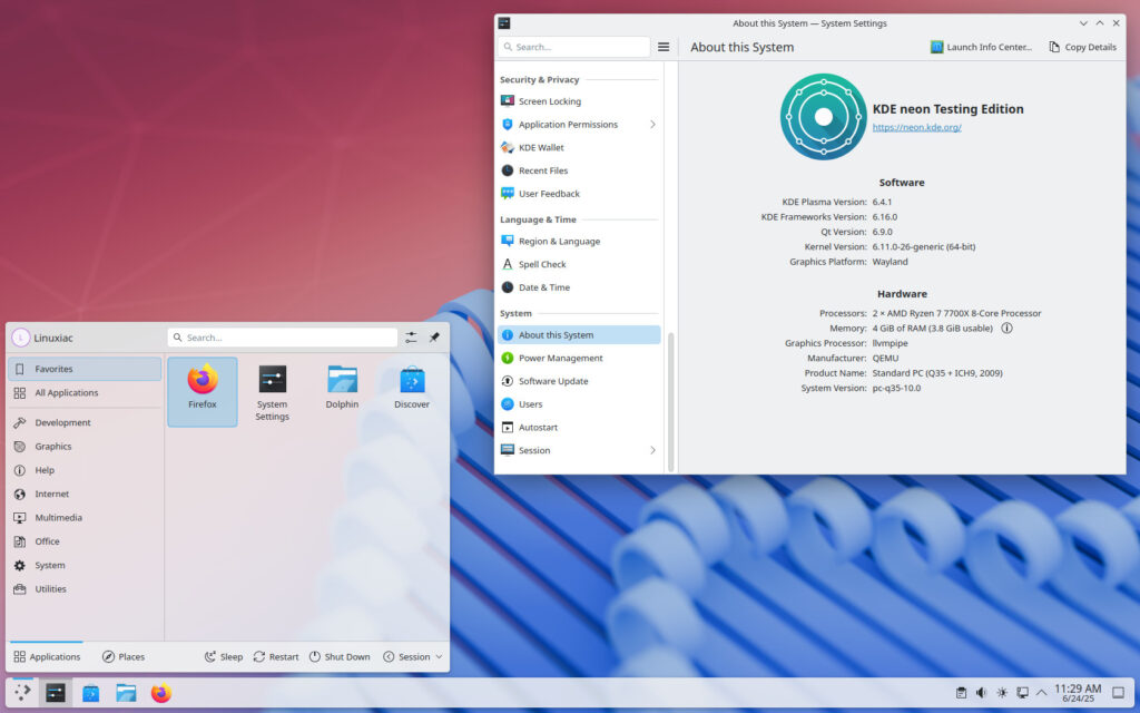 KDE Plasma 6.4.1 Desktop Environment