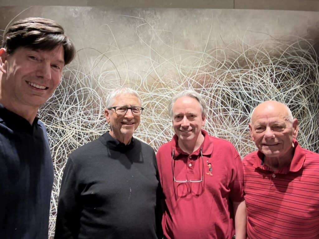 From left to right:  Mark Russinovich, Bill Gates, Linus Torvalds, and Dave Cutler.