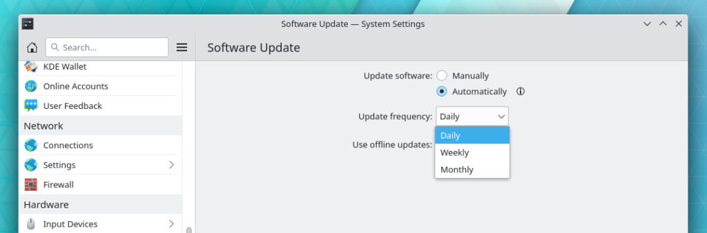 Software Update Settings