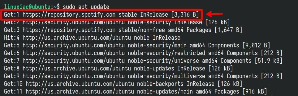 Updating Ubuntu’s repositories index.