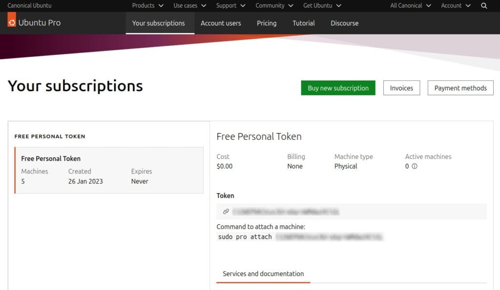 Ubuntu Pro Subscription
