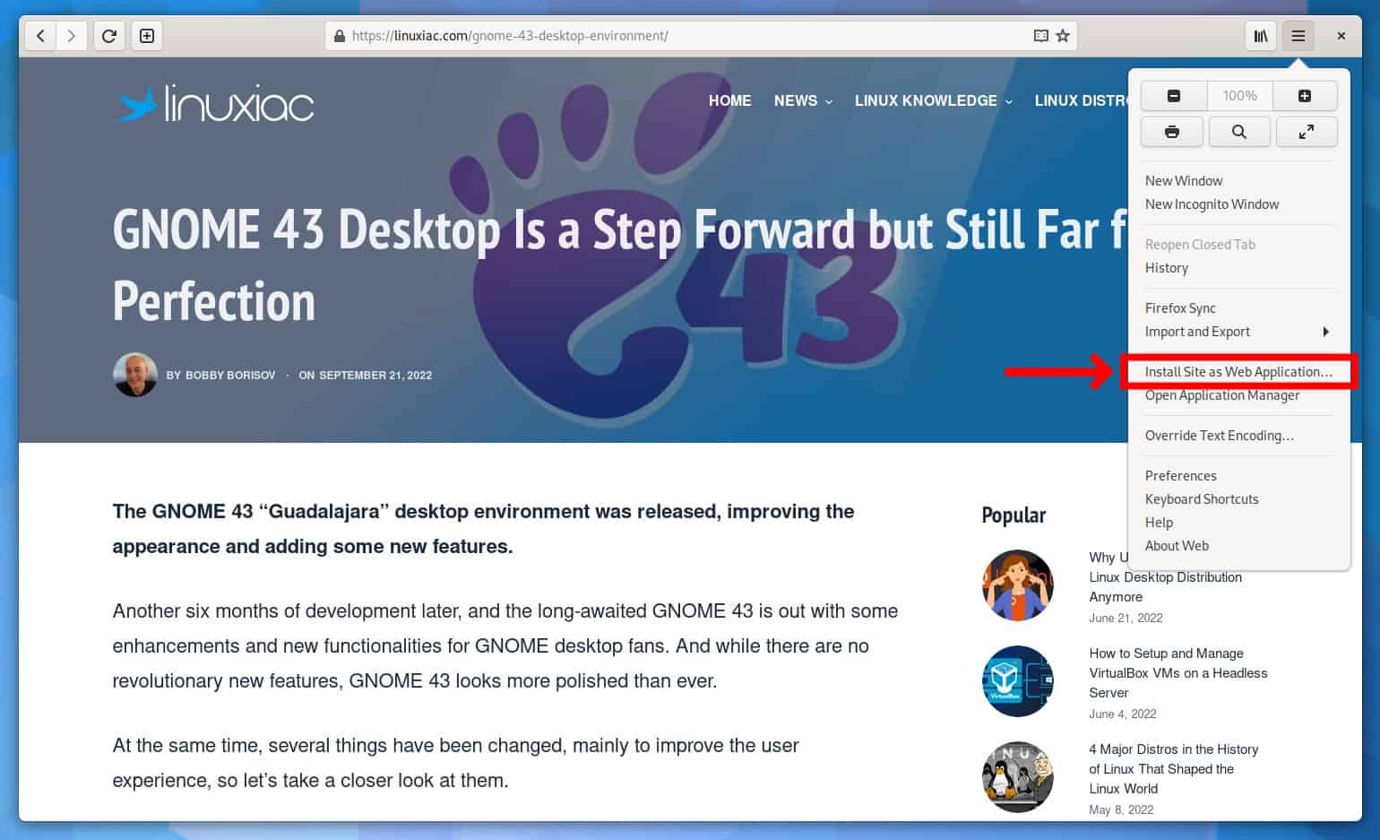 GNOME Web App