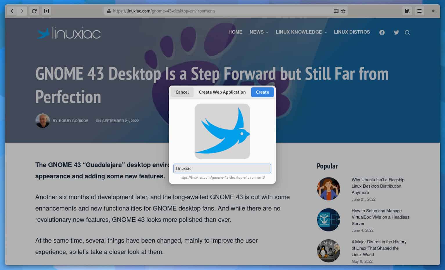 GNOME Web App