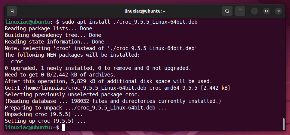 How to install Croc secure file transfer app on Linux