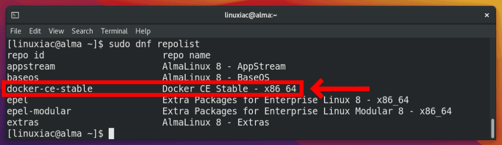 List available repositories