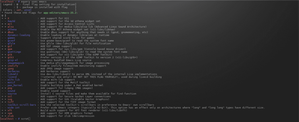 Gentoo USE flags