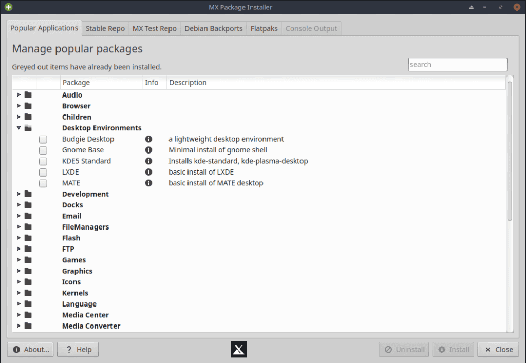 MX Package Installer