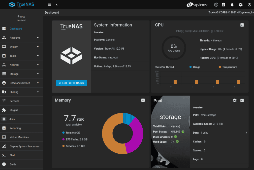 TrueNAS CORE - Best NAS Software