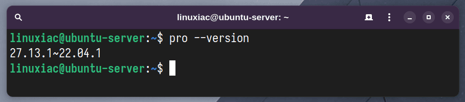 Check the version of the Ubuntu Pro client.