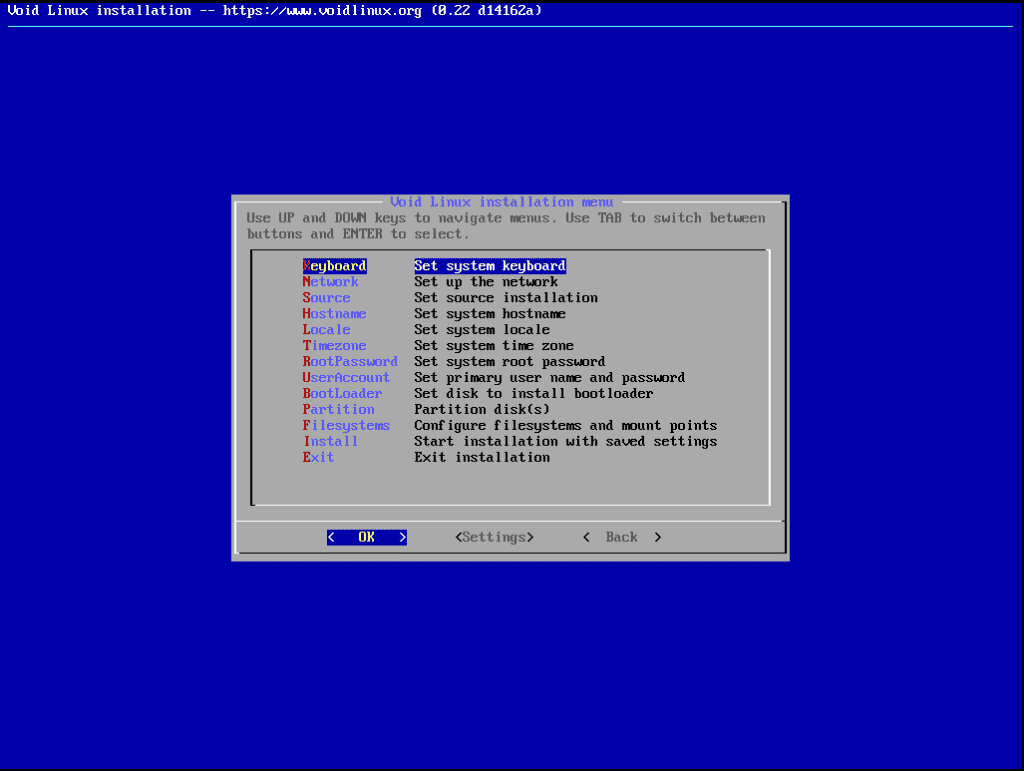 Void Linux installation