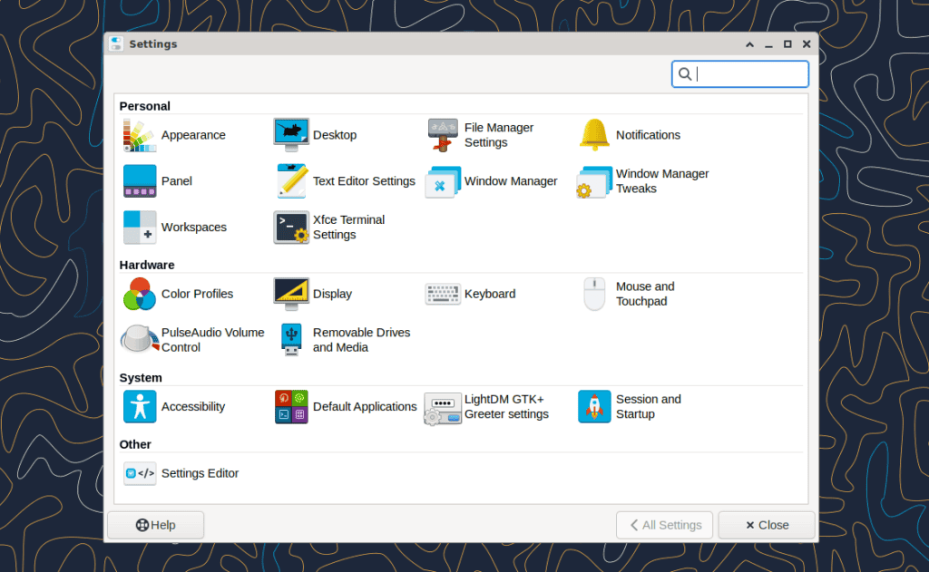 Xfce 4.18 Settings Manager