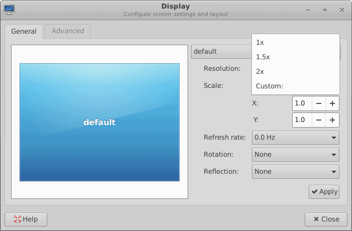 Xfce 4.16 fractional scaling